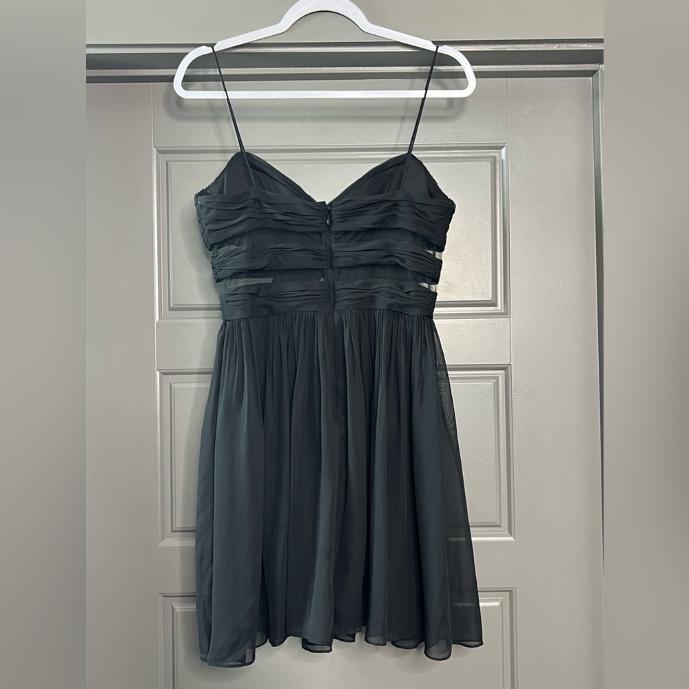 Hailey Logan Adrianna Papell Cocktail Black Mini Dress Spaghetti Straps Sz 11/12 - Picture 3 of 13
